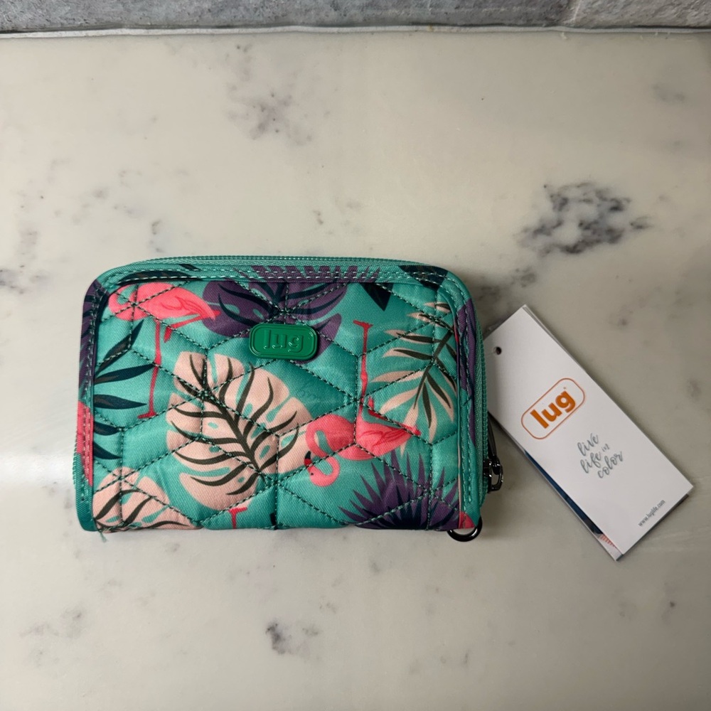 Lug Rodeo 2 RFID Wallet in Flamingo Mint NWT